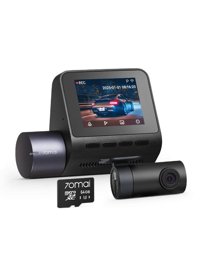 70mai Dash Cam A410 2.5K HDR Dual with GPS, Emergency Record, G-Sensor, App Control and Compact Design - Image 2