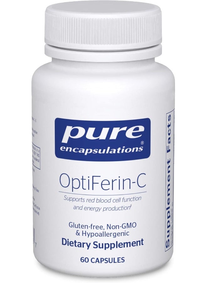 Pure Encapsulations OptiFerin-C | Iron Supplement to Support Healthy Skin, Iron Absorption, and Overall Immune System Health* | 60 Capsules - Image 1