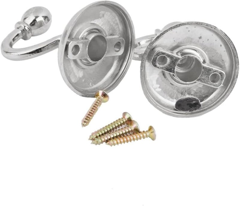 خطافات ستائر فضية عتيقة، مثبتات ستائر، حامل حائط، شرابات، عبوة من قطعتين - Image 4