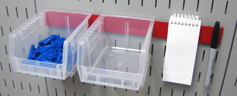 Wall Control 14in Accessory Hanger Tool Holder Bracket Pegboard Accessory Pegboard and Slotted Tool Board - Red - Image 2