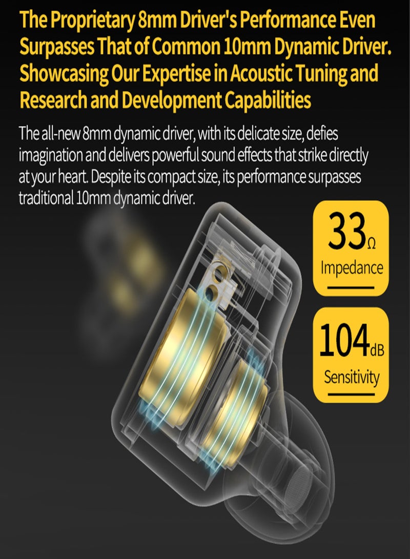 كي زد سماعات KZ Merga 2DD الديناميكية، سماعات موسيقى هاي فاي، سماعات أذن سلكية، 4 وحدات تشغيل، سماعة ضبط عالية الدقة، سماعات أذن رياضية للألعاب، كابل قابل للفصل ثنائي السنون، تحكم مدمج مع ميكروفون. - Image 4