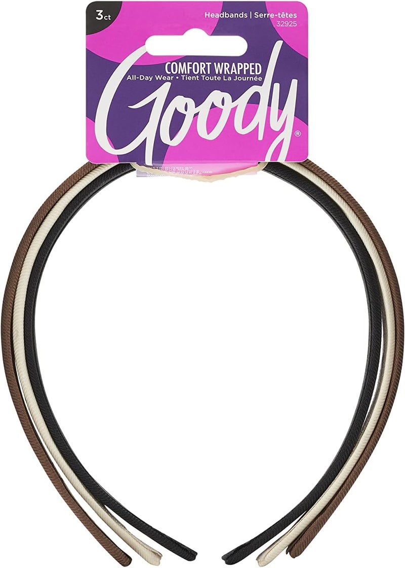 Goody Classics Fabric Covered Headbands, Assorted Colors - 3 Count - Image 1