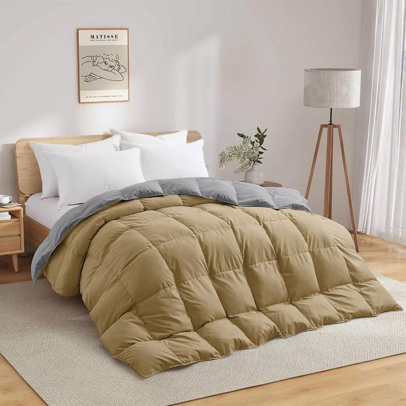 BEDDY FUSION Heavy Winter 600 GSM Comforter Double Bed Size 90X100 600 GSM Microfiber Super Soft Fluffy for Winter ComforterRajaiDuvetBlanket Double Bed BeigeSilver Grey Color - Image 3
