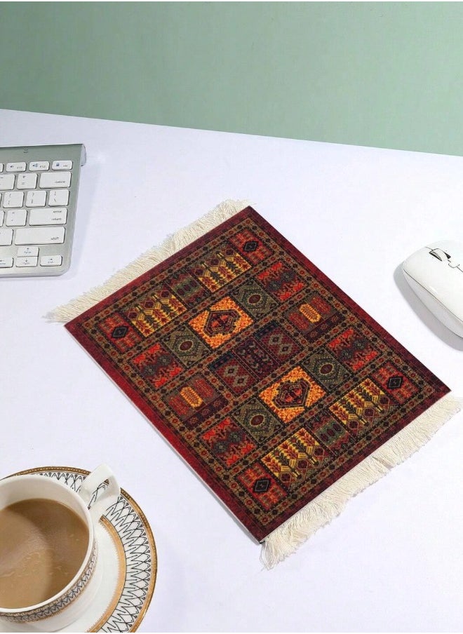 ShebSheb Coasters for Cups-Persian Retro Style Coffee Mats with Tassel  - Image 2