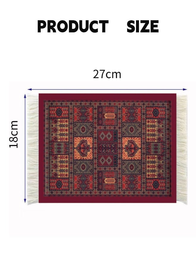 ShebSheb Coasters for Cups-Persian Retro Style Coffee Mats with Tassel  - Image 3
