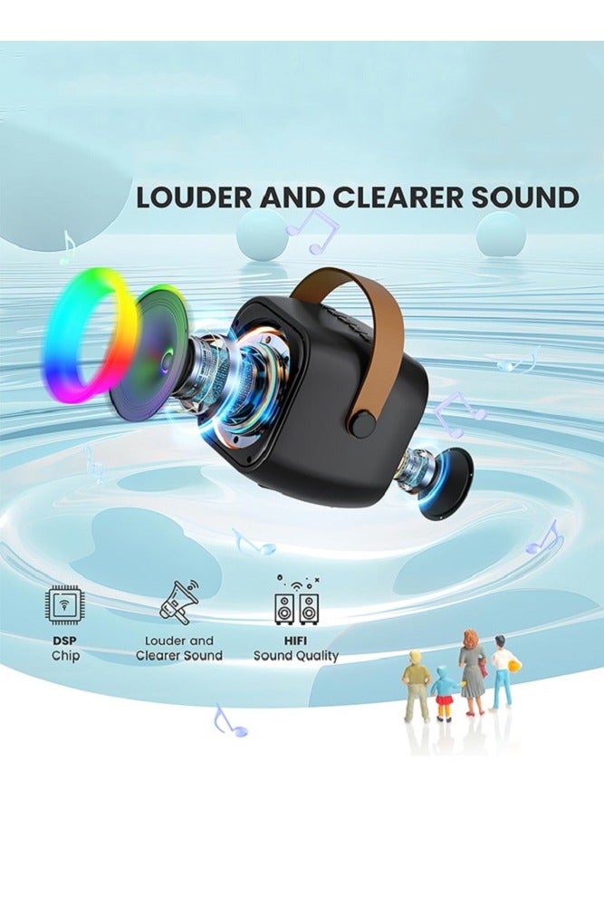 Portable Karaoke Machine with 2 Wireless Microphones, Bluetooth Speaker for Kids  Adults, Mini Karaoke Set with LED Lights, Rechargeable Battery, Ideal for Home Party, Car Karaoke, Birthday Gift for - Image 2