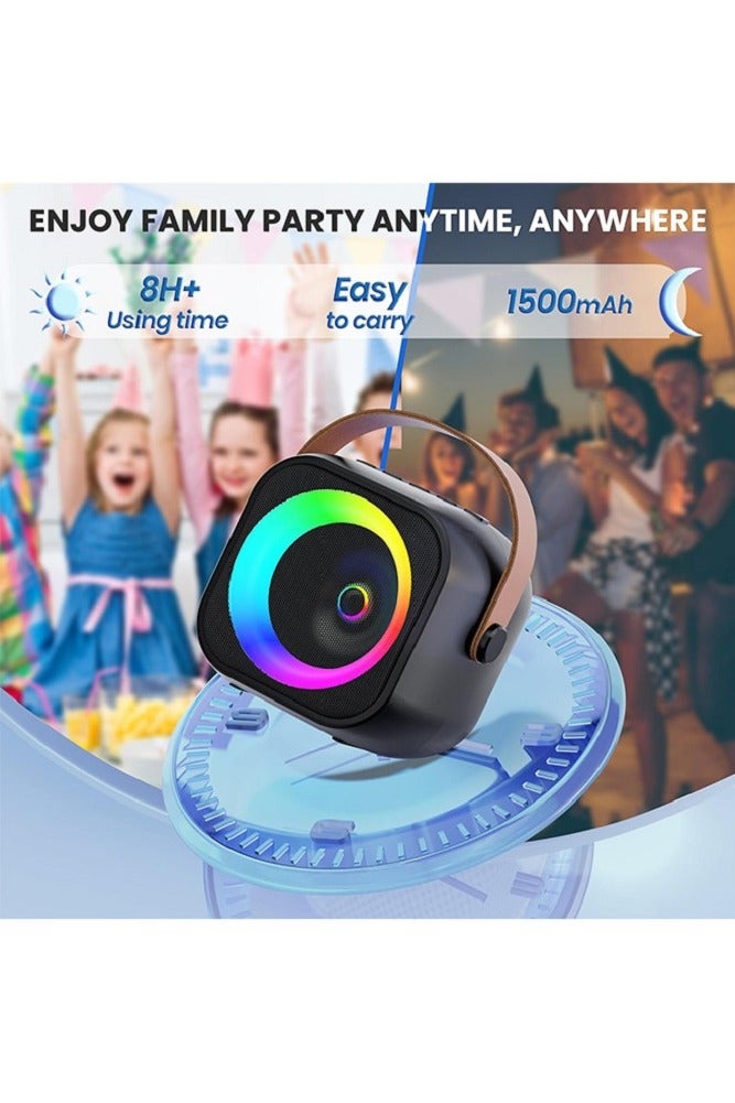 Portable Karaoke Machine with 2 Wireless Microphones, Bluetooth Speaker for Kids  Adults, Mini Karaoke Set with LED Lights, Rechargeable Battery, Ideal for Home Party, Car Karaoke, Birthday Gift for - Image 5