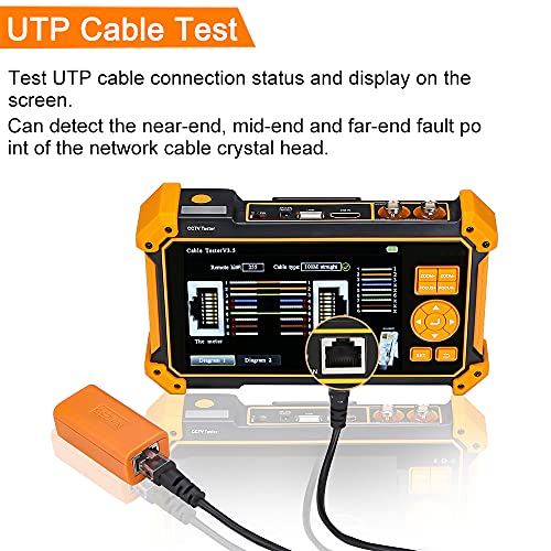 WSDCAM 5 inch TFT-LCD Screen CCTV Camera Tester Monitor Support 4K 8MP CVI TVI AHD SDI CVBS Analog Camera, Support HDMI in VGA in PTZ Control/DC12V Power Output/UTP Cable Tester, 3200-Plus - Image 4