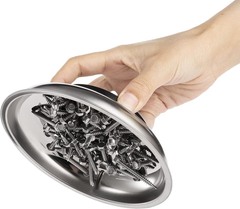 Hedume 6-Piece Magnet Trays Set, 3" 4" 6" Round Magnetic Parts Tray - Image 3