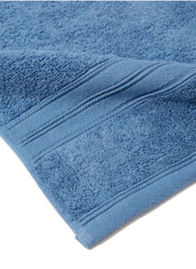 White Rose Shadow Bath Sheet 550 GSM 100% Cotton Terry 80x160 cm -Luxury Feel Super Absorbent Quick Dry Blue  - Image 3
