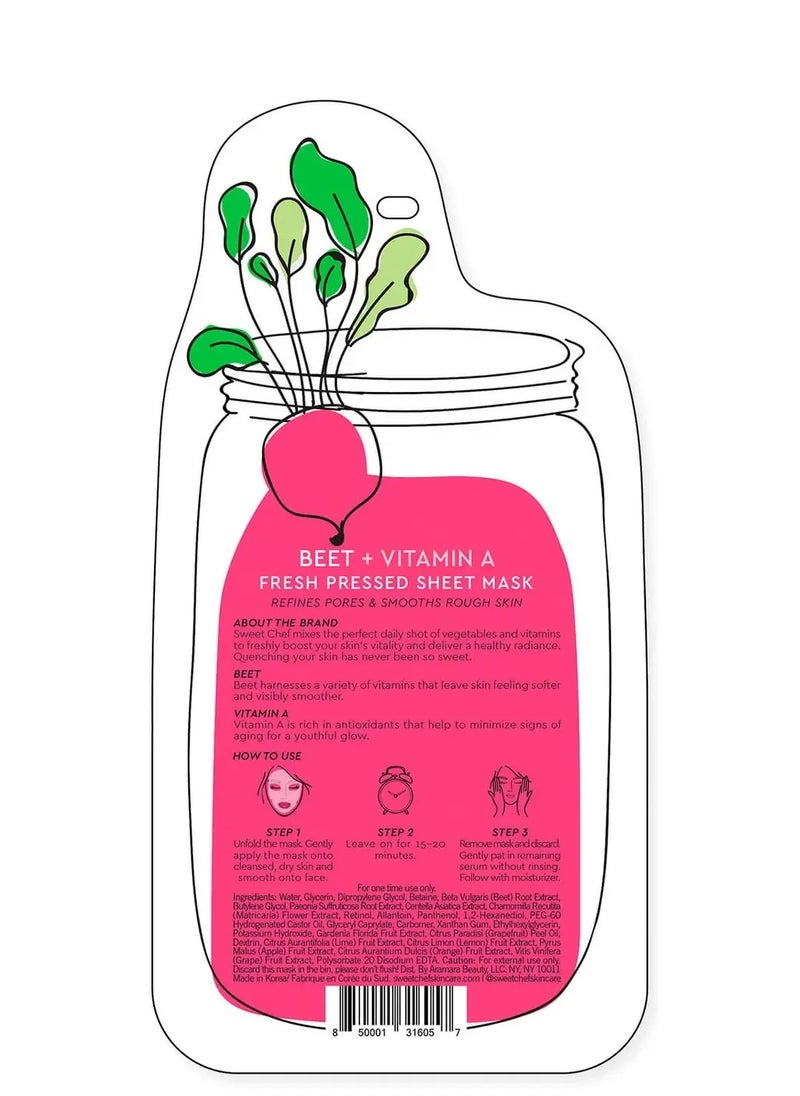 sweet chef - SWEET CHEF Beet + Vitamin A Fresh Pressed Sheet Mask, 1 Mask - Image 1