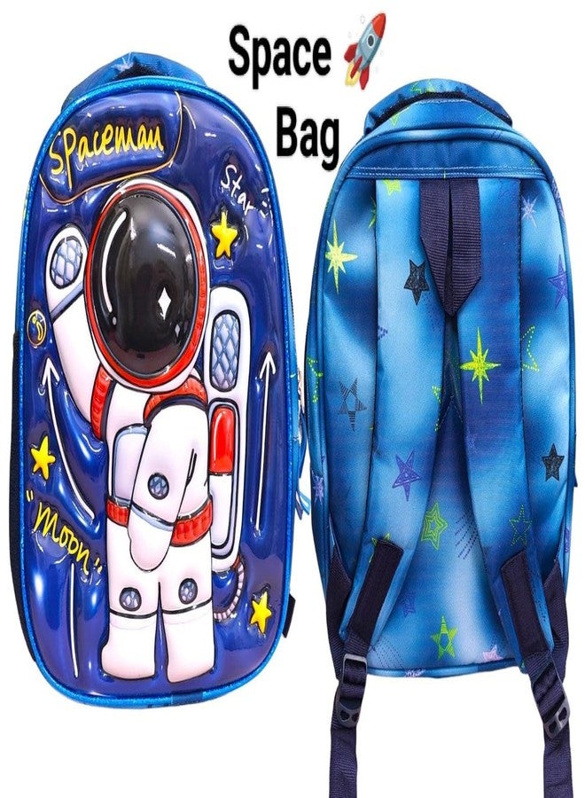AMYCAUR Space Theme Backpack For Kids (Pack of 1) Birthday Return Gifts For Kids Casual Hrda Shell Bag For School, Picnic, Travel And Outdoor Fun Lightweight Bag Stylish & Trandy BackPack - Image 3