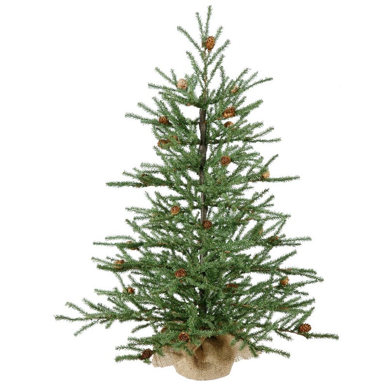 Vickerman Vickerman Carmel Pine Cone Artificial Christmas Tree in Burlap Base 3