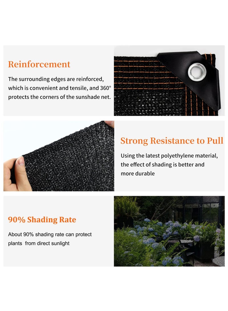 90% UV-Blocking Shade Cloth 3x4m for Greenhouse, Patio, and Outdoor Plants, Durable Sun Shade Net with Grommets - Image 3