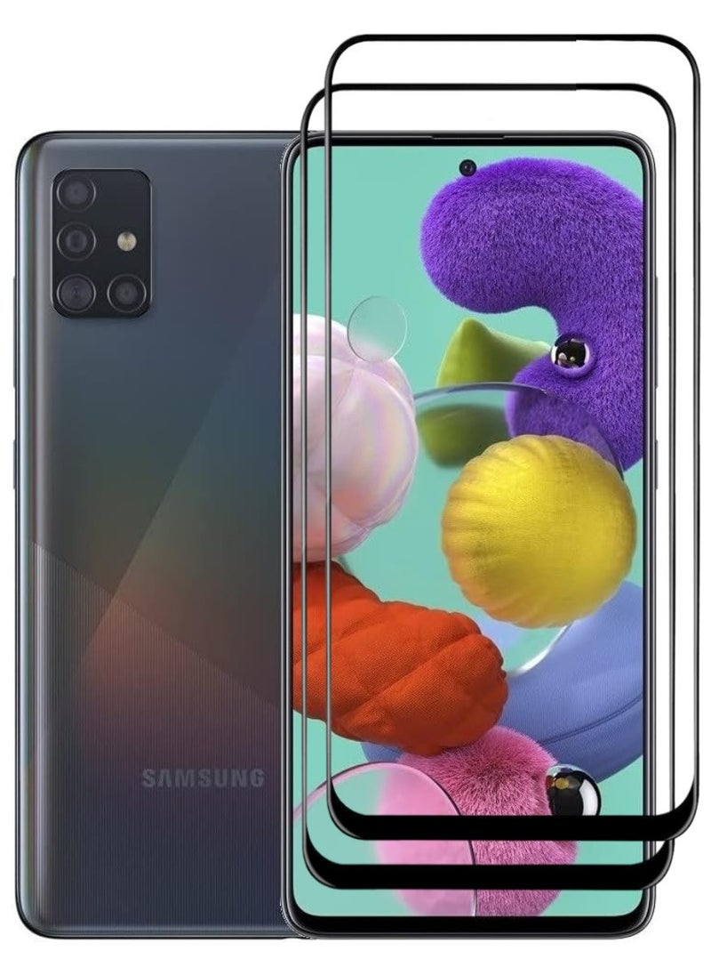 RAYON 2 Pack Tempered Glass Screen Protector 5D Designed For Samsung Galaxy A51 Full Screen Coverage And Bubble Free - Image 1