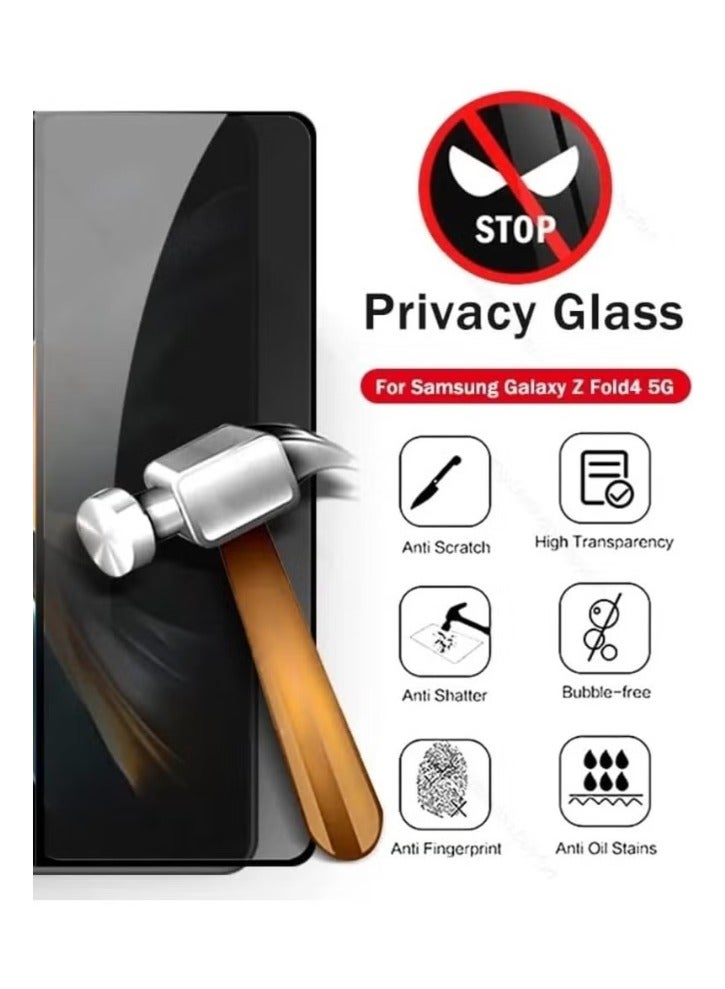 ACLIX Samsung Galaxy Z Fold 4 Front Screen Privacy Screen Protector Anti-Spy Tempered Glass Film 9H Hardness Scratch Resistant Bubble Free Glass Screen Protector for Samsung Galaxy Z Fold 4 - Image 2