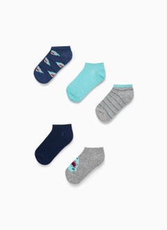 زيبي Zippy Pack Of 5 Pairs Of Socks For Boys 'Sharks'  - Image 3