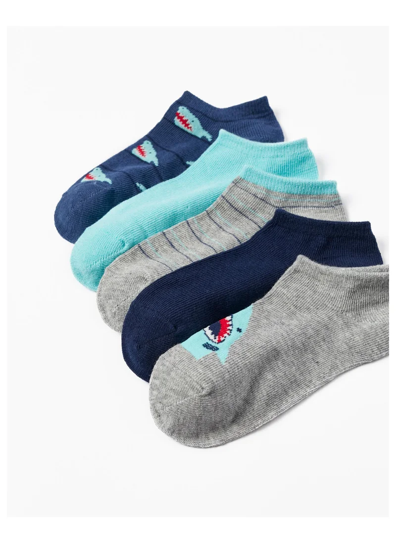 Zippy Zippy Pack Of 5 Pairs Of Socks For Boys 'Sharks'