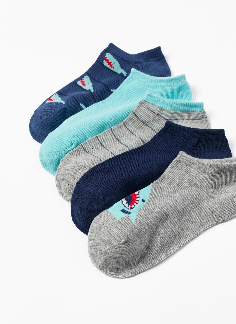 زيبي Zippy Pack Of 5 Pairs Of Socks For Boys 'Sharks'