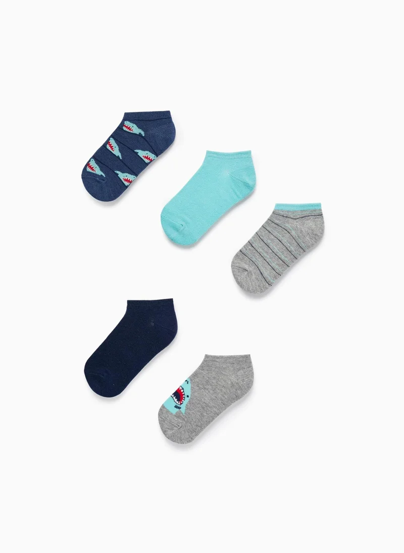 زيبي Zippy Pack Of 5 Pairs Of Socks For Boys 'Sharks'