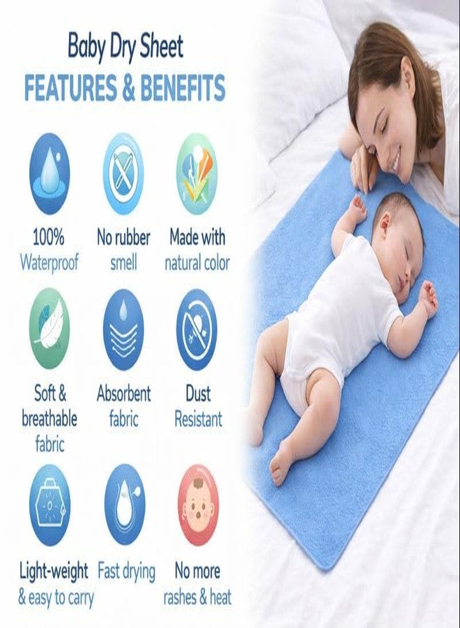 Tod PooL Breathable Bed Protector | Anti-Piling Fleece Extra Absorbent Washable | Waterproof Quick Dry Sheet | Bed Protector Sheet for Kids and Adults (3, Blue, Large (140x100cm)) - Image 4