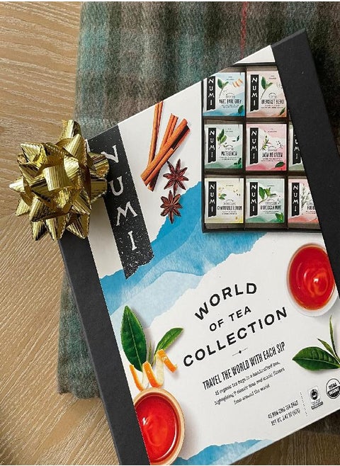 Numi Organic Tea World of Tea Gift Set, Black, Green, Mate, Rooibos & Herbal Teas=, 45 Count