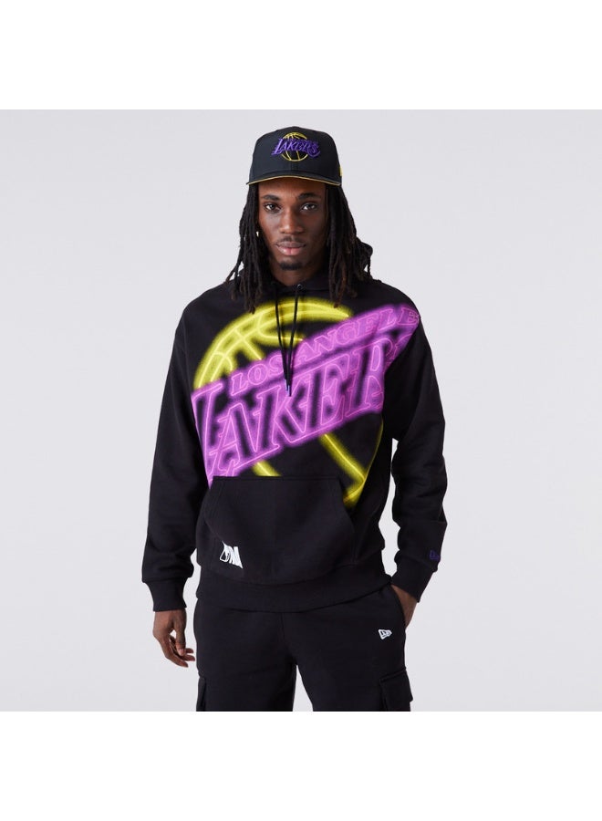 NEW ERA هودي NBA ENLRGD NEON PO LOSLAK BLKTRP - Image 1