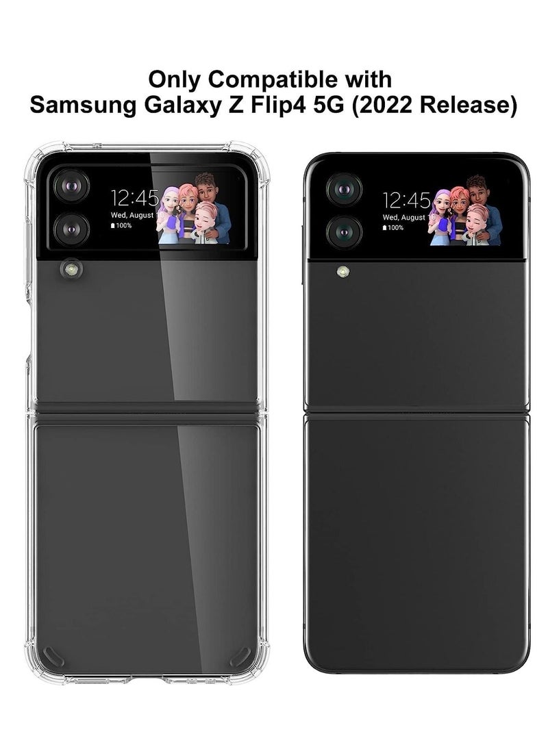 ELTRAZONE Case for Samsung Galaxy Z Flip 4 Clear Case, Hard PC Back & Soft TPU Bumper Transparent Protective Cover Shockproof Scratch Resistant Case for Samsung Galaxy Z Flip 4 5G - Image 2