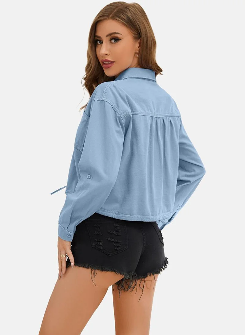 يونيكي Blue Regular Fit Spread Collar Long Sleeves Shirts