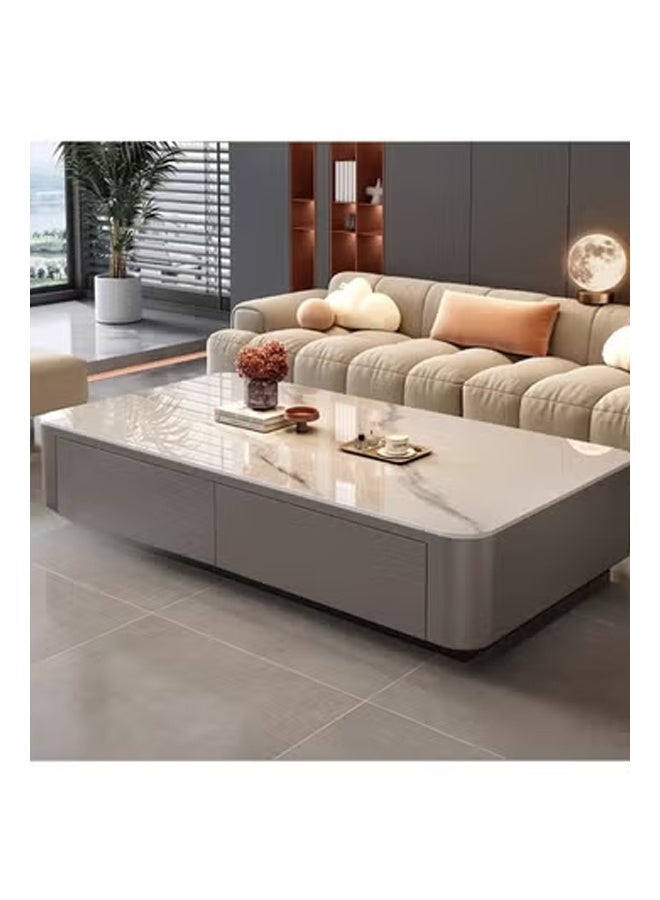 keke Coffee Table for Living Room Small Household Tea Table Modern light luxury Combination Simple 140*60cm Light Grey - Image 1