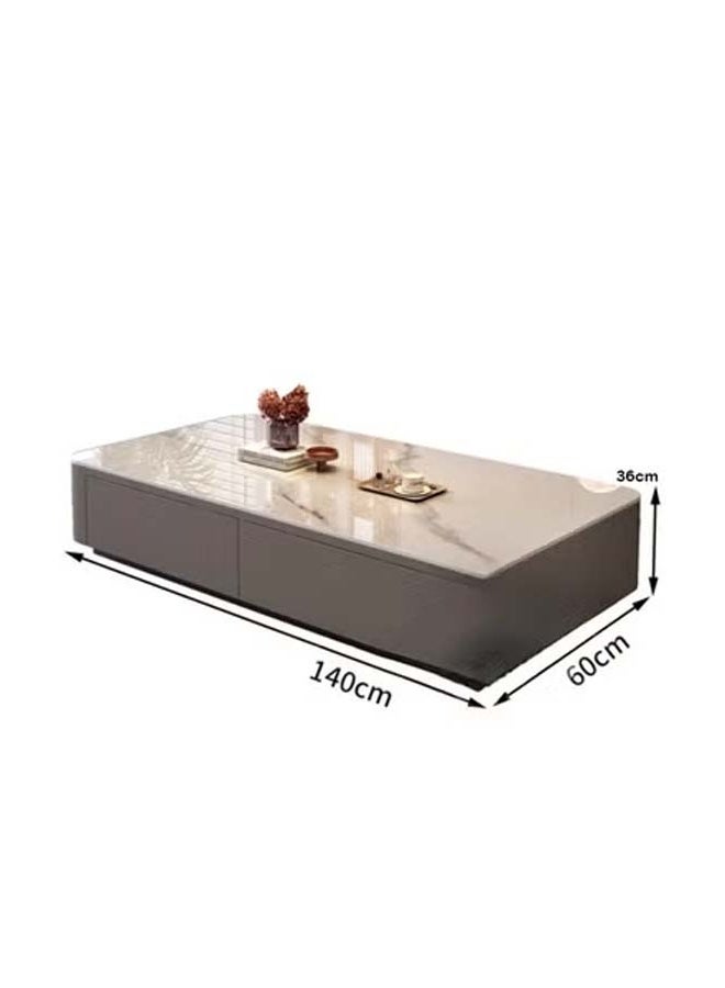 keke Coffee Table for Living Room Small Household Tea Table Modern light luxury Combination Simple 140*60cm Light Grey - Image 2