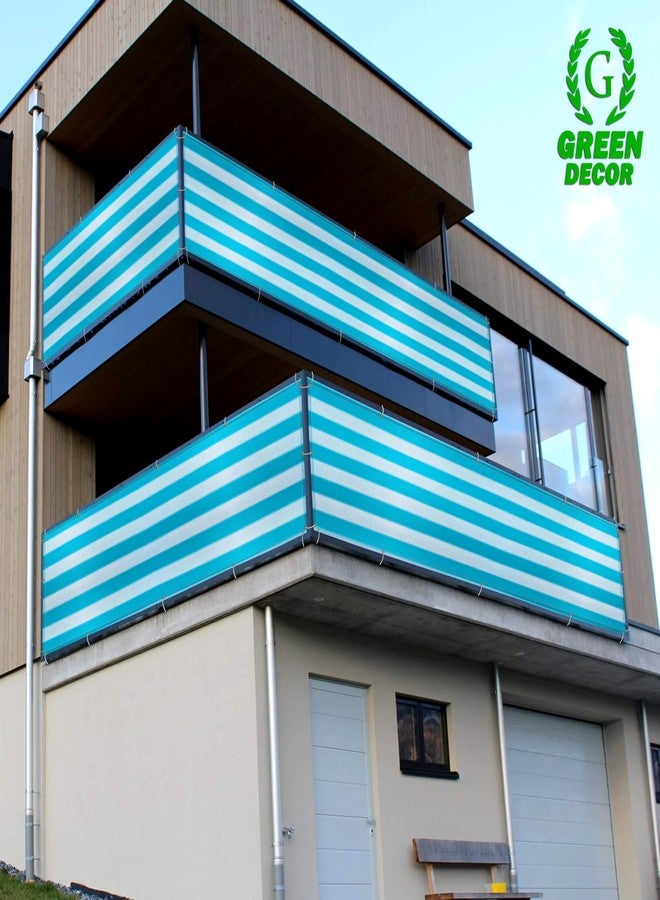 GREEN DECOR HDPE Fabric Self Fold Baby Kids Safety Net Protector for Balcony & Staircase Railing Guard,Balcony Net Baby Safety Products for Indoor&Outdoor(Blue & White Color, 0.80X9 MTR) - Image 2