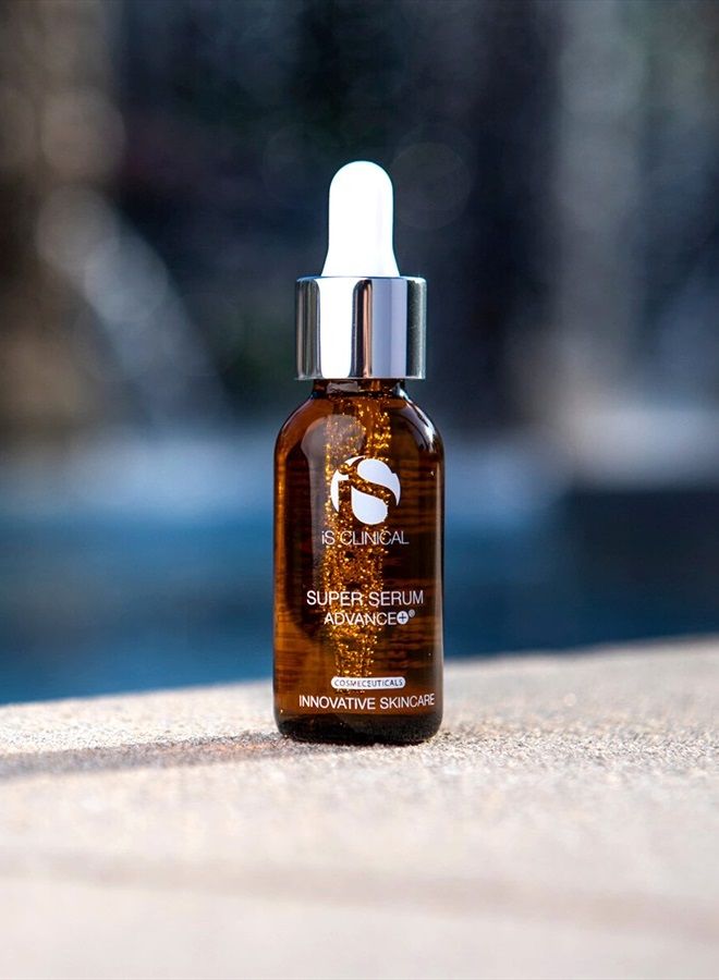 iS CLINICAL سيروم سوبر سيروم أدفانس +، سيروم فيتامين سي لمكافحة الشيخوخة، يقلل من الندبات وعلامات التمدد الدقيقة، 1 أونصة سائلة - Image 3
