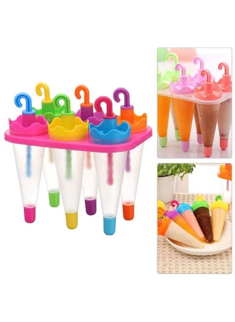 AS56TIKAYA Summer Special Ice Candy Maker Tray Plastic Reusable Popsicle Ice Pop Makers Ice Pop Mould Kulfi Maker Kids Plastic Frozen Ice Cream Mould ColorMultiSet of 6 pcs ICE Candy3