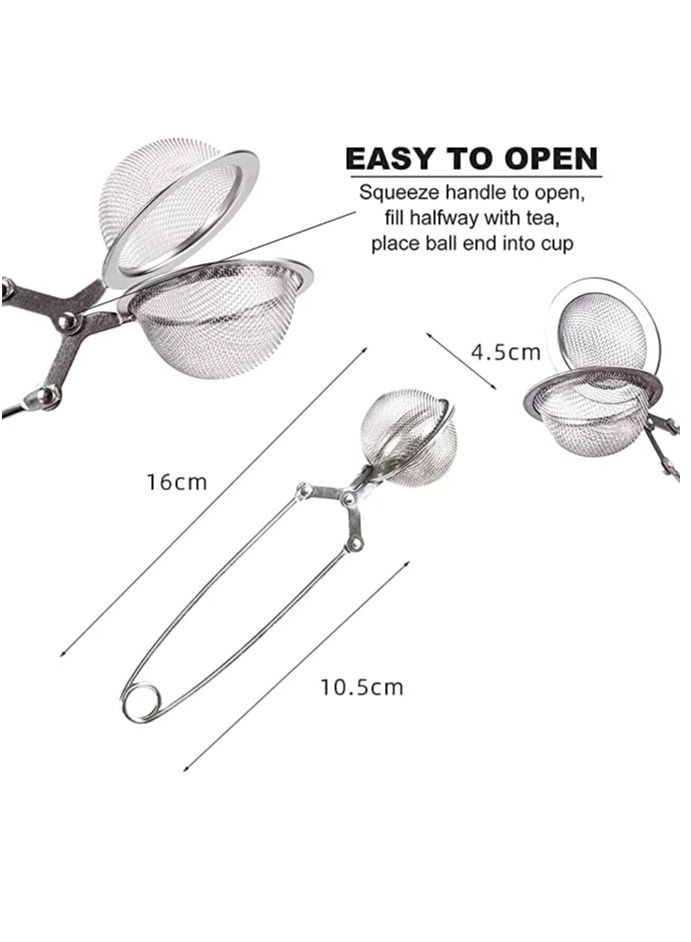 تيلاند مصفاة شبكية رفيعة متينة مصفاة ملقط من الفولاذ المقاوم للصدأ لتخمير أوراق الشاي السائبة والتوابل والتوابل 5.5 سم - Image 2