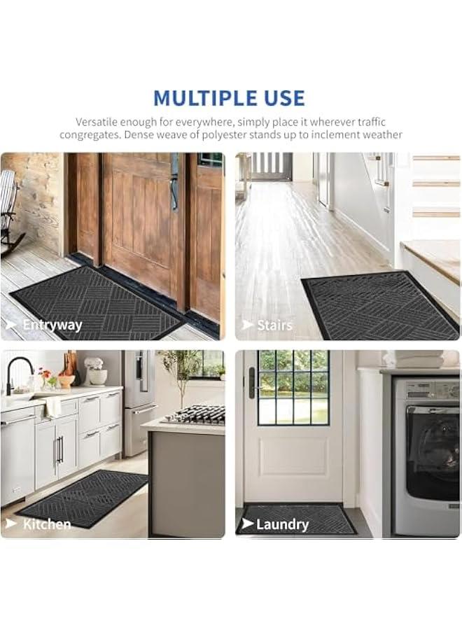 HOOKOR Front Door Mat,Outside Entrance Doormat Super Absorbent Moistureproof Door Mat,Indoor Outdoor Door Mat,Thick Durable Non Slip Rubber Backed, Welcome Mat for Home,Hallway (Grey, 60 * 90cm) - Image 5