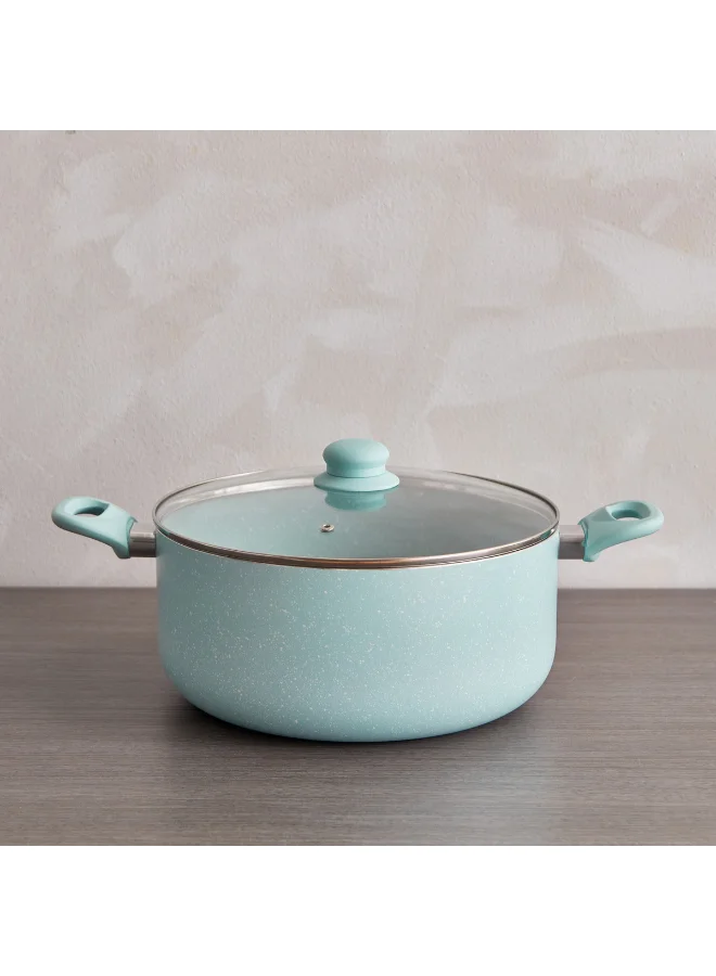 Home Box Feast Marble Coating Casserole with Lid - 28 cm
