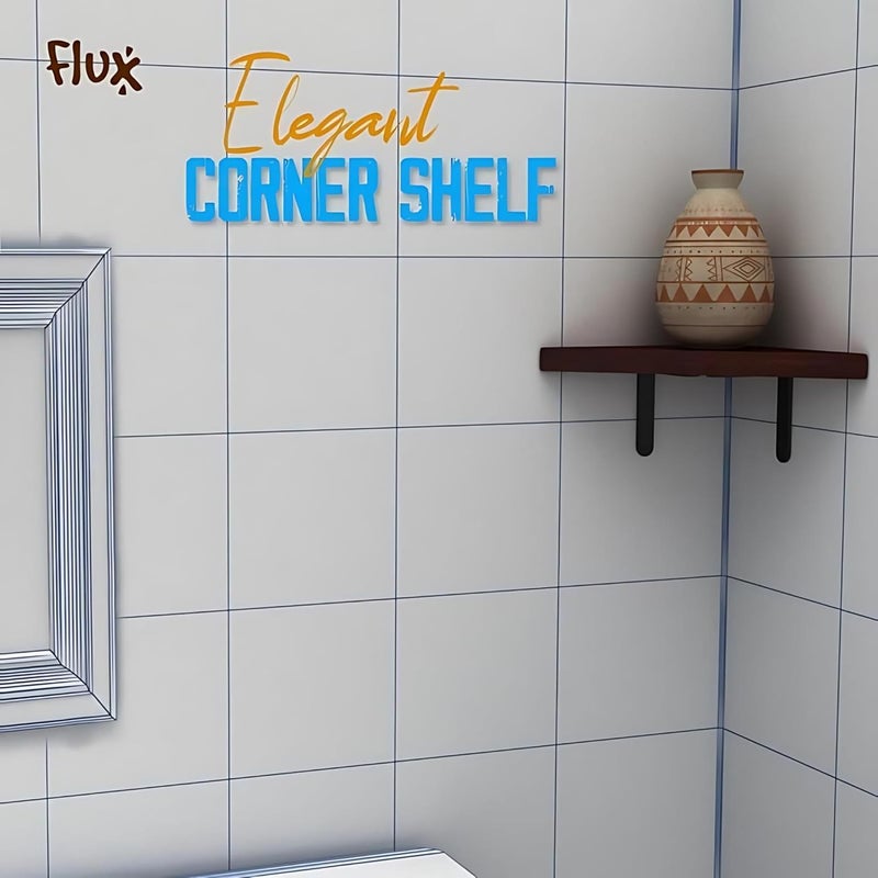 Flux flux Wooden Corner Floating Shelves Display Rack Corner Rack Wall Mounted Corner Shelves MDF Engineered Wood Board Display Decoration Storage Shelf for Living Room Bedroom Red Pack of 3  - Image 5