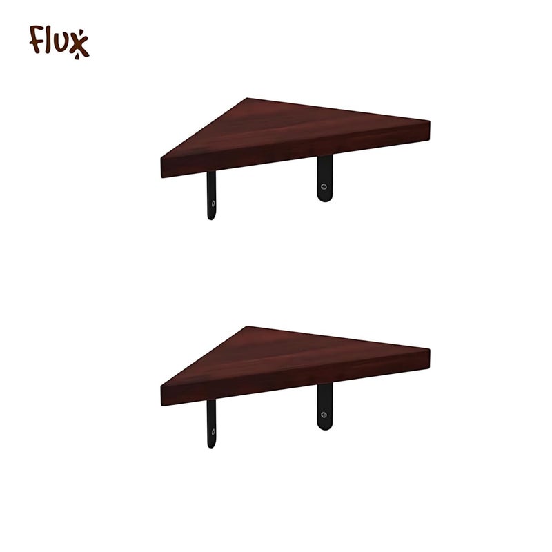 Flux flux Wooden Corner Floating Shelves Display Rack Corner Rack Wall Mounted Corner Shelves MDF Engineered Wood Board Display Decoration Storage Shelf for Living Room Bedroom Red Pack of 3  - Image 3