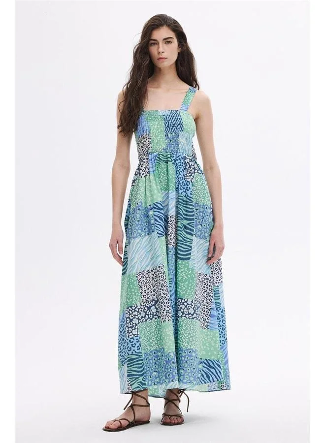 Sherin Mint Gipe Detailed Midi Dress.