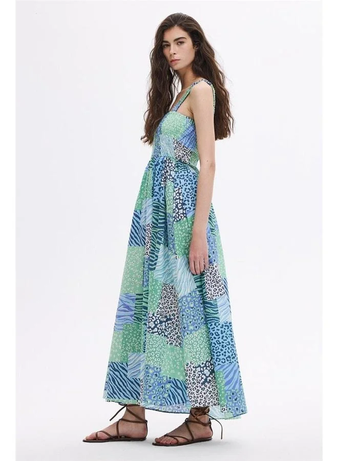 Sherin Mint Gipe Detailed Midi Dress.