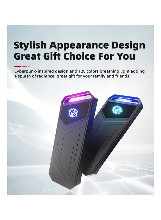 KingSpec Z5 4TB Portable External SSD with RGB Light - up to 2100MB/s, Zinc Alloy Case, USB 3.2 Gen2x2 Interface, Extreme Solid State Hard Drives, Compatible with Mobile Phone/PS5/Laptop/TV/PC - Image 4