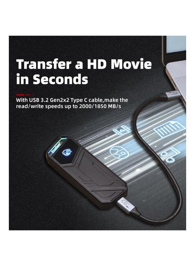 KingSpec Z5 4TB Portable External SSD with RGB Light - up to 2100MB/s, Zinc Alloy Case, USB 3.2 Gen2x2 Interface, Extreme Solid State Hard Drives, Compatible with Mobile Phone/PS5/Laptop/TV/PC - Image 2