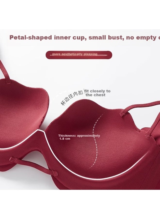 Kj Women's Red Lingerie For Zodiac Year, Wedding And New Year, Small Bust Push-up Bra, Gift Box For Wife, Girlfriend, And Bestie - Image 2