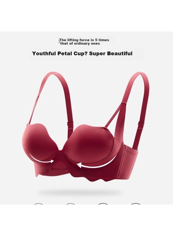 Kj Women's Red Lingerie For Zodiac Year, Wedding And New Year, Small Bust Push-up Bra, Gift Box For Wife, Girlfriend, And Bestie - Image 4