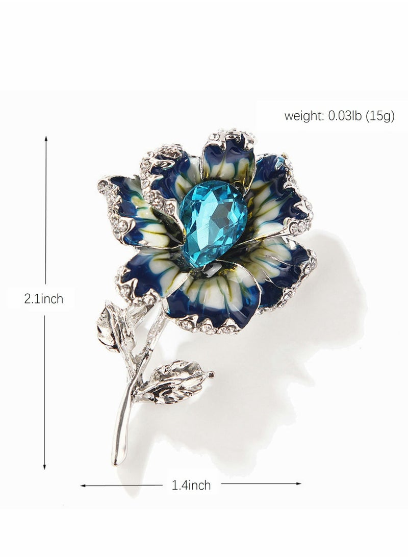 Excefore - Flower Brooch Pin for Women, 3Pieces Fashion Plant Accessory with Rhinestone Crystal Wedding Party Gifts - Image 1