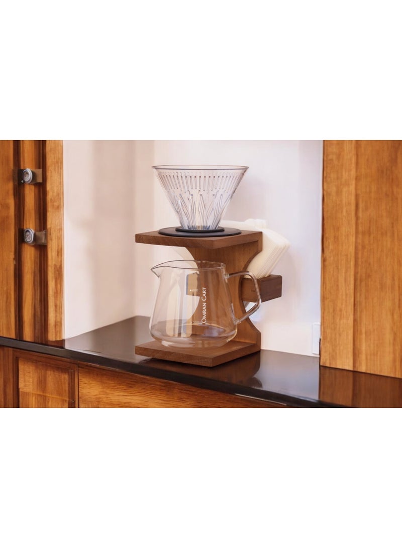 OMRAN CART Omran Cart V60 Holder Rack Wooden for Specialty Coffee - Stylish Wooden Stand with Built-in Paper Filter Holder, Perfect for V60 Dripper & Pour Over Coffee Brewing  - Image 5