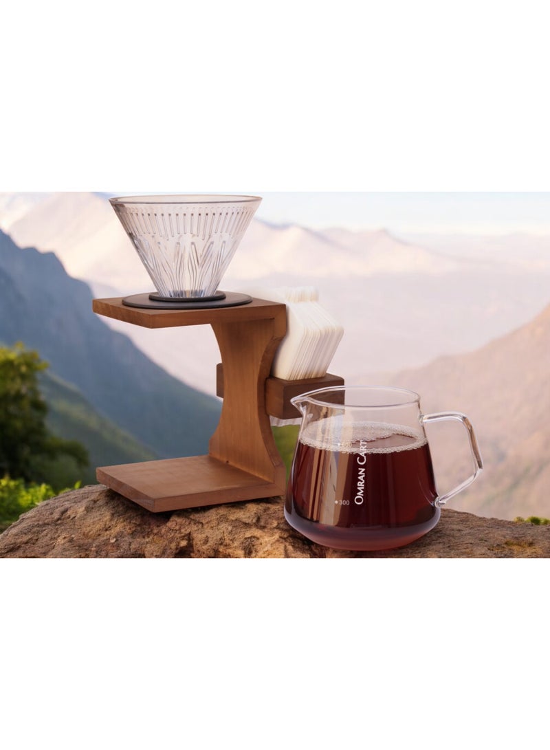 OMRAN CART Omran Cart V60 Holder Rack Wooden for Specialty Coffee - Stylish Wooden Stand with Built-in Paper Filter Holder, Perfect for V60 Dripper & Pour Over Coffee Brewing  - Image 4
