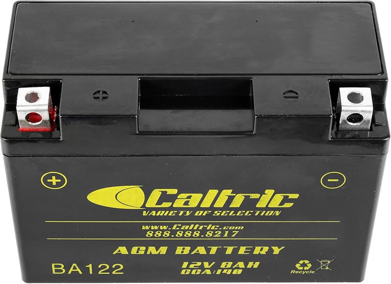 Caltric بطارية AGM متوافقة مع ياماها رابتور 700 YFM700R 2006-2016 - 12 فولت 8 أمبير، 140 CCA، بطارية مغلقة خالية من الصيانة عالية الأداء متوافقة مع ATV، UTV، 2x4، 4x4 - Image 4