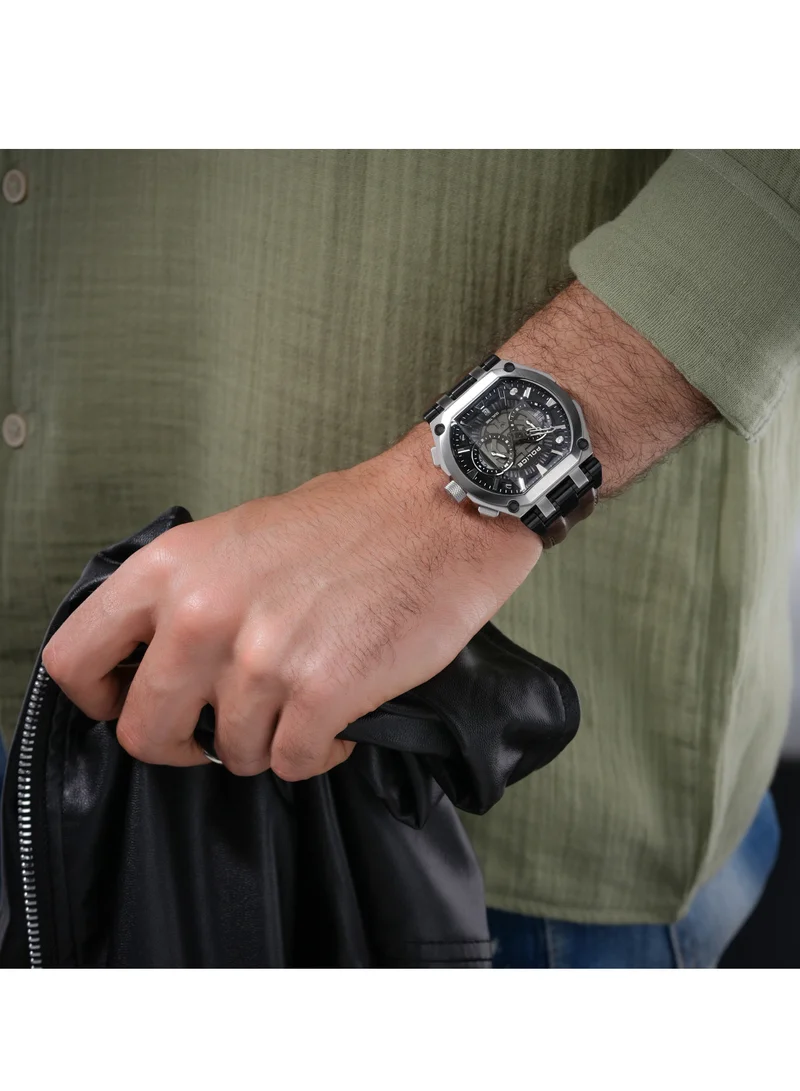بوليس Shield 45mm Men's Chronograph Watch with Brown Leather Strap